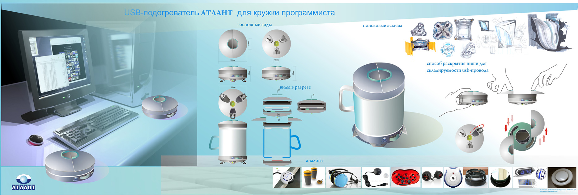 проект USB-подогреватель для кружки, ориентация на АТЛАНТ