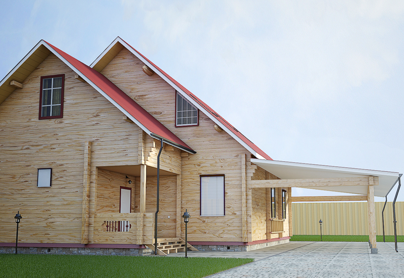 Экстерьер дома из бруса - вид 2