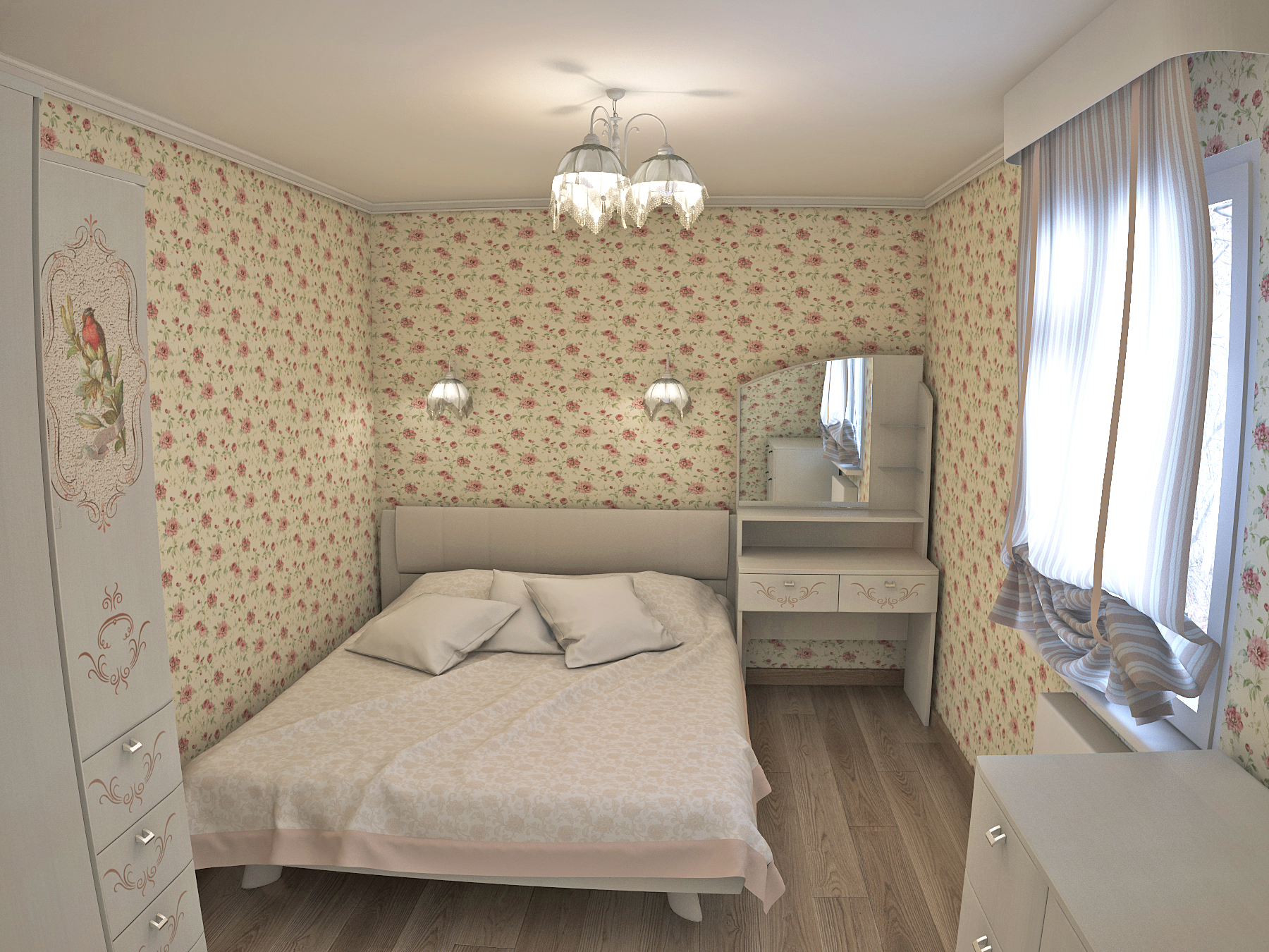 Дача в стиле прованс. Спальня