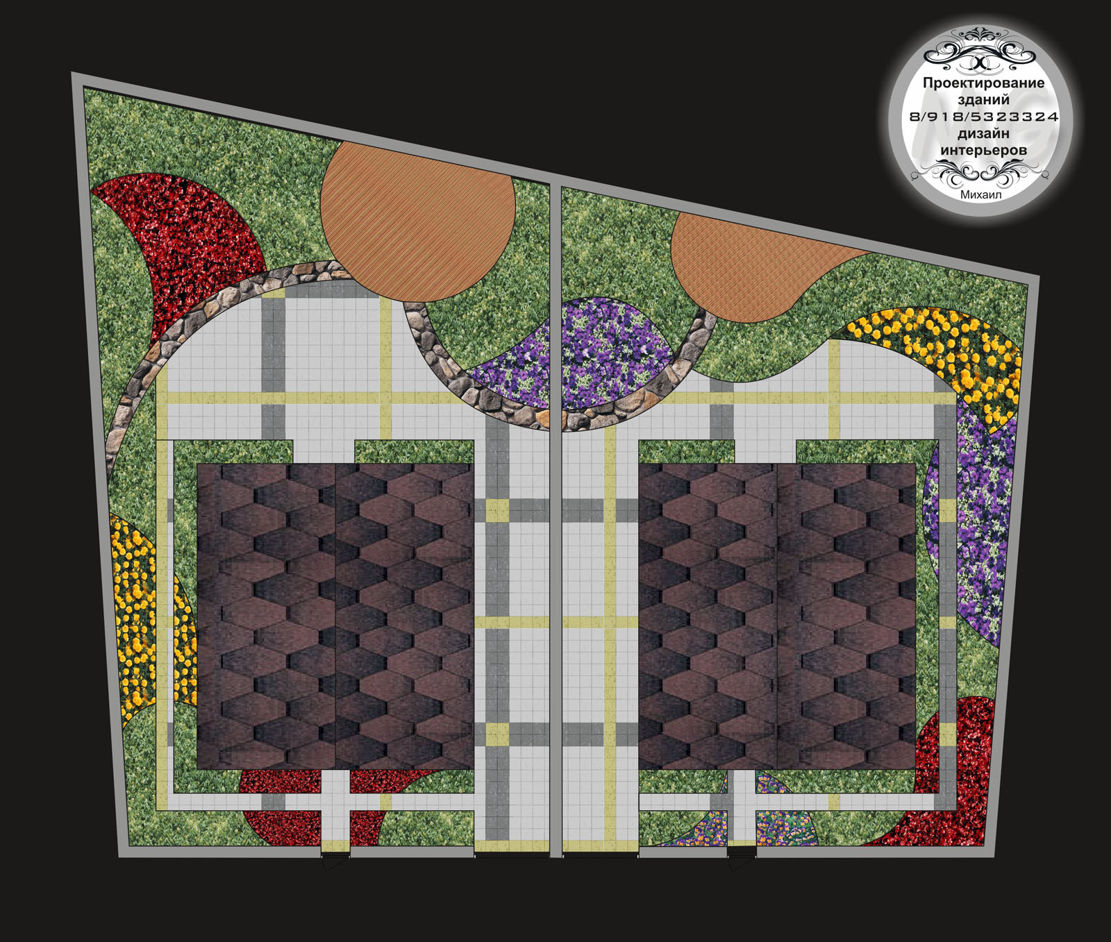 Ландшафтный дизайн участка.