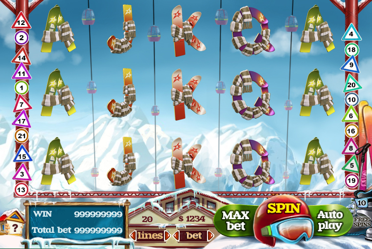 Графическое оформление интерфейса для Слотландии "Горнолыжный кур