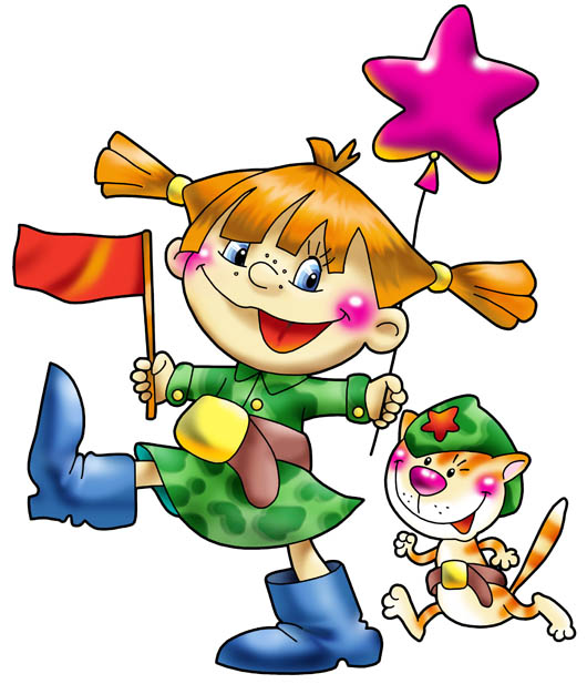 Девочка с котом на параде