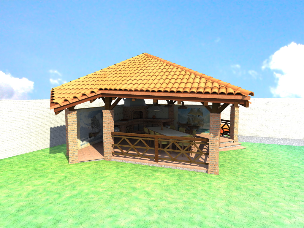 Беседка барбекю