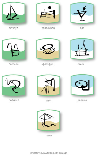 Коммуникативные знаки. Туристическая база "Wave".