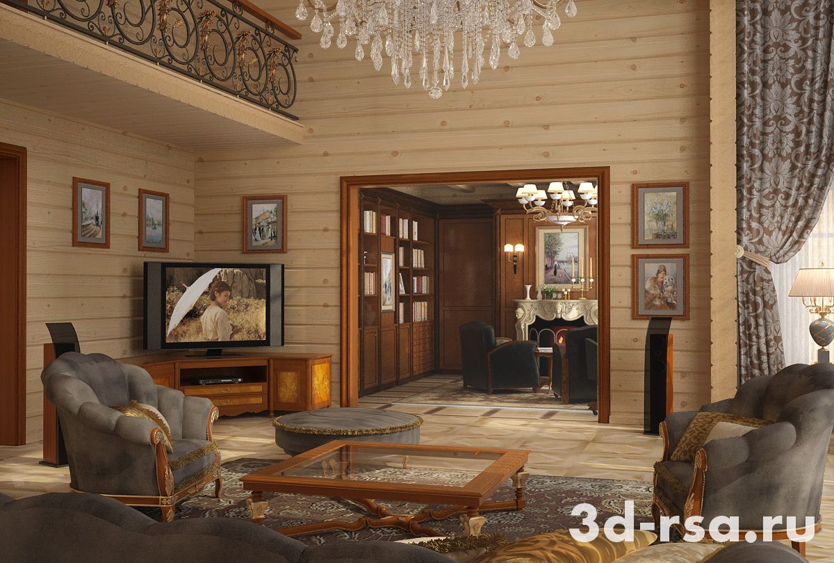 Визуализация котеджа в классическом стиле