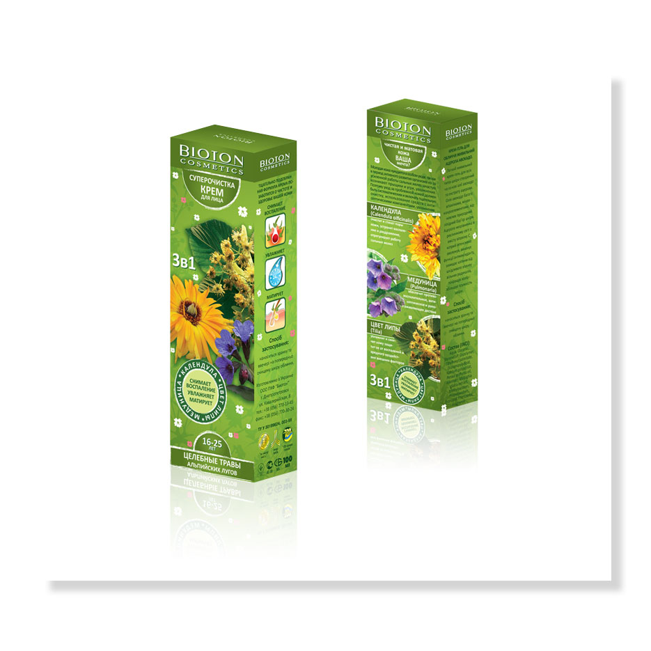 Серия упаковок для компании - Bioton Cosmetics