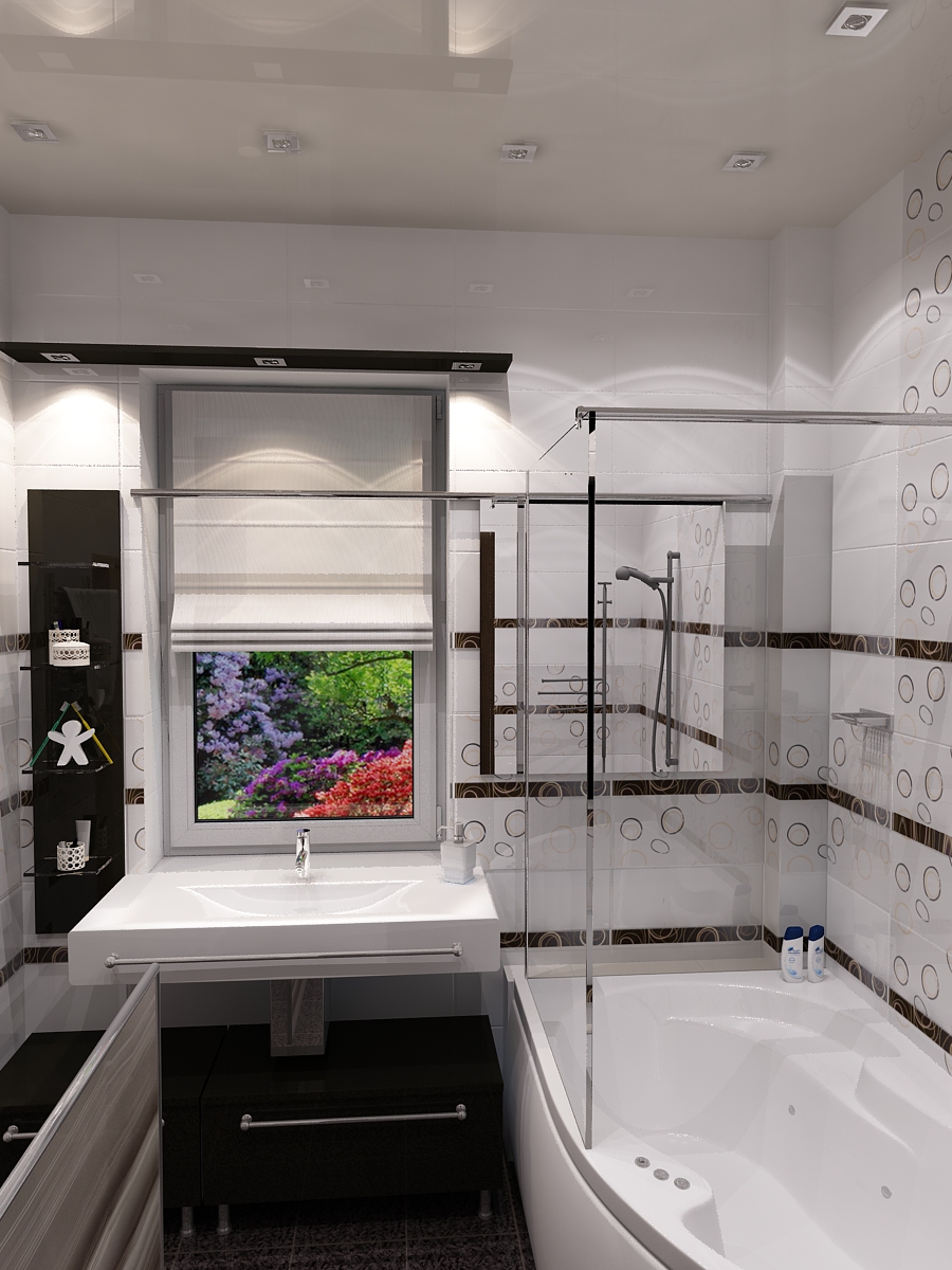 Дизайн двухуровневой квартиры(ванная)