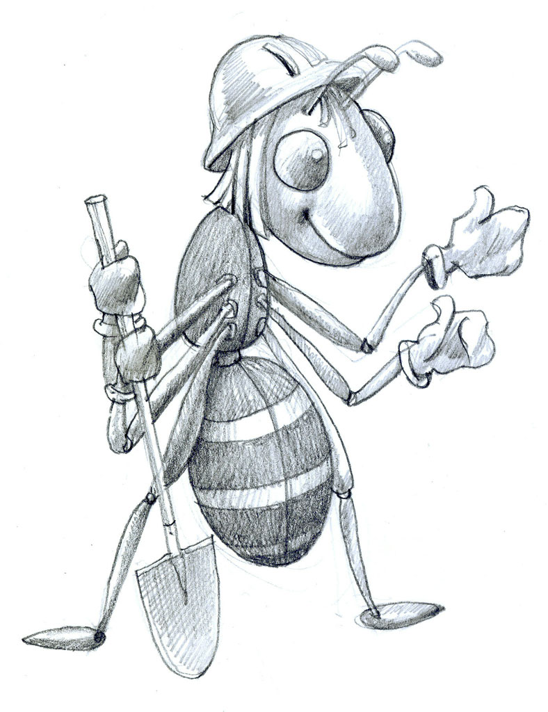 скетч персонажа "муравей"