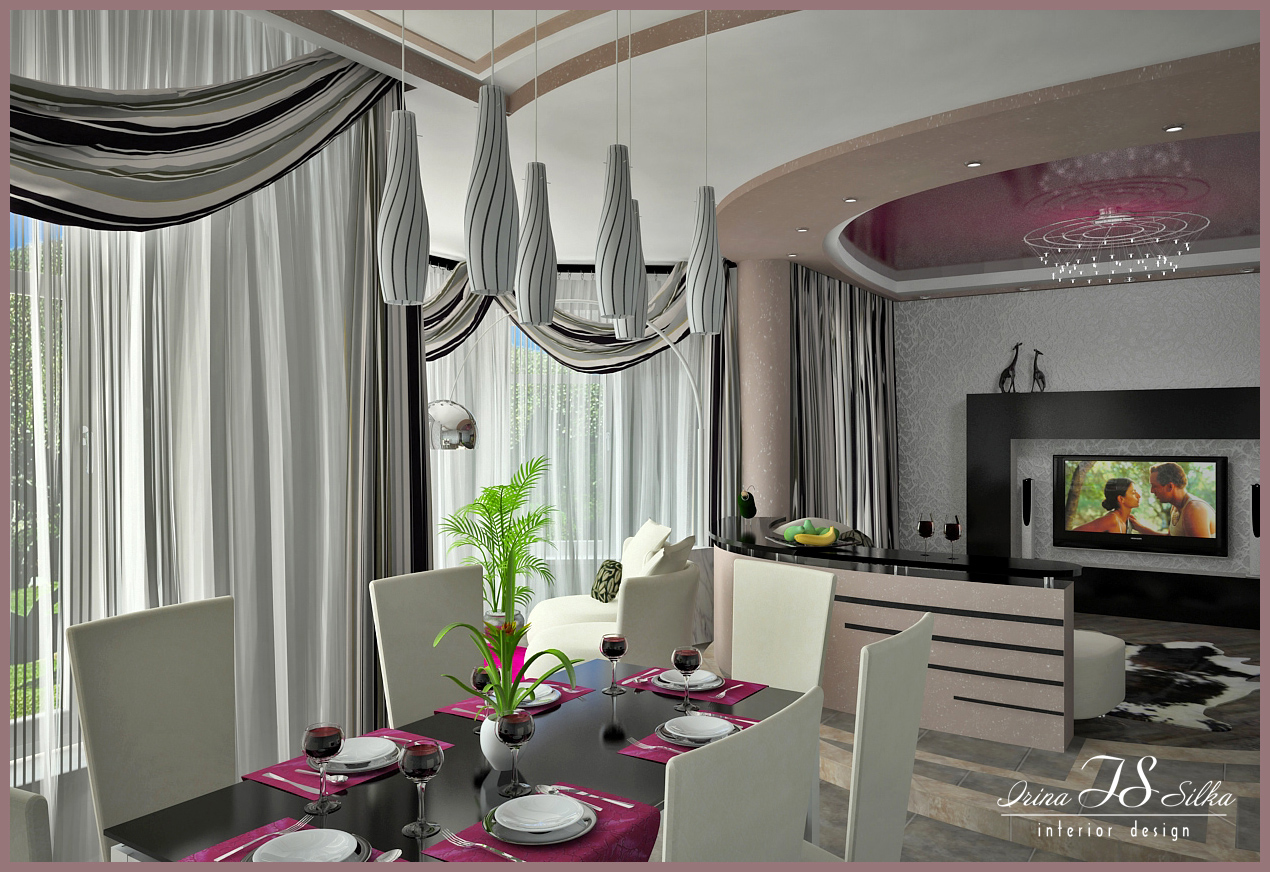 Дом в Истре. Вид со столовой зоны