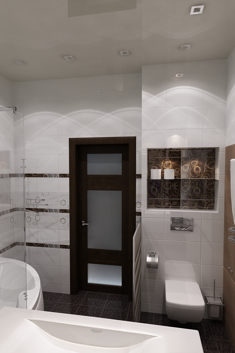 Дизайн двухуровневой квартиры(ванная)