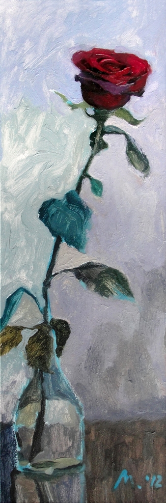 Роза в бутылке 60х20 х/м 2012г.