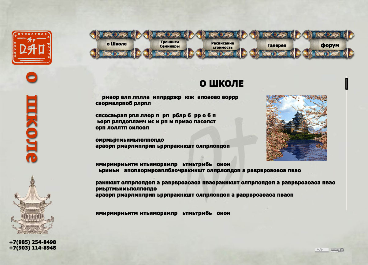 Дизайн для сайта Школы АрДао