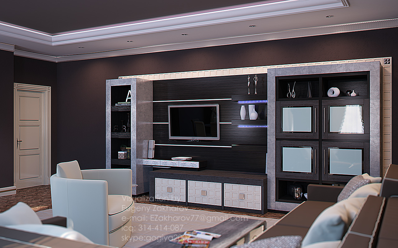 Визуализация гостиной-студии