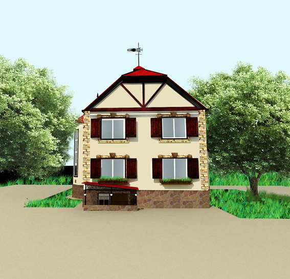 Проект загородного дома в "Чешском стиле"
