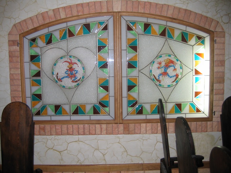 витраж с подсветкой "фьюзинг"."тиффани"