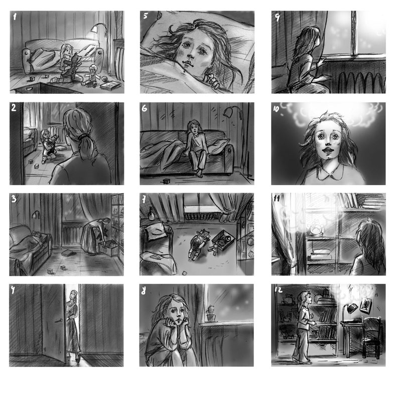 раскадровка к к/ф "Волшебные двери"