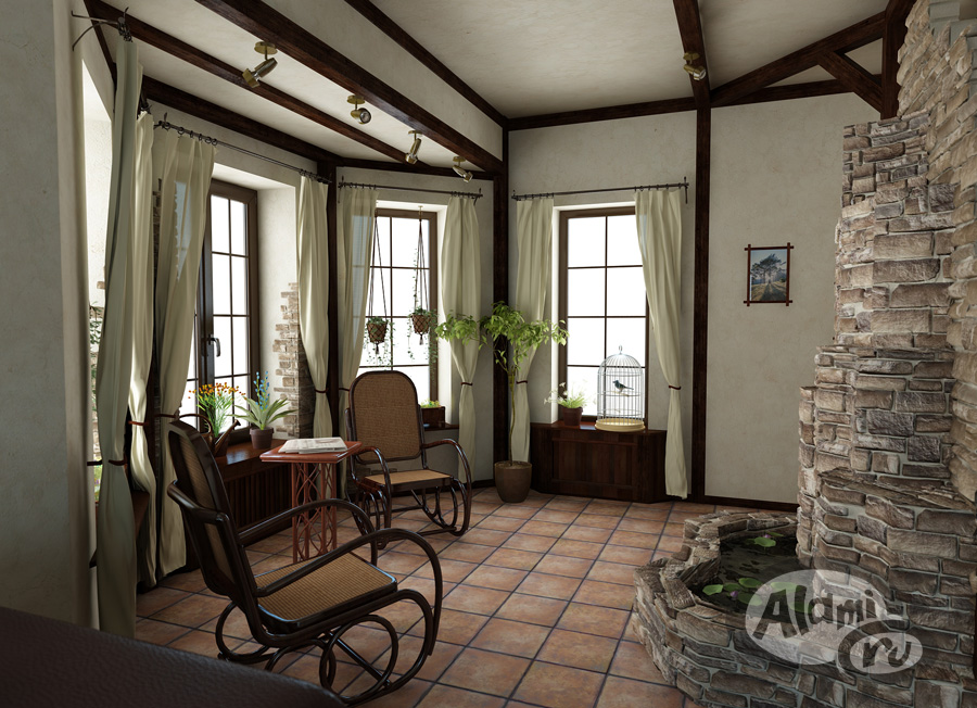 Зимний сад - водопад