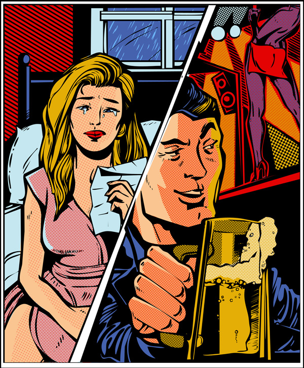 "Любовь" иллюстрации для Maxim