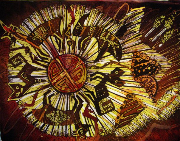 Батик "Этнические мотивы" , размер 90х70см