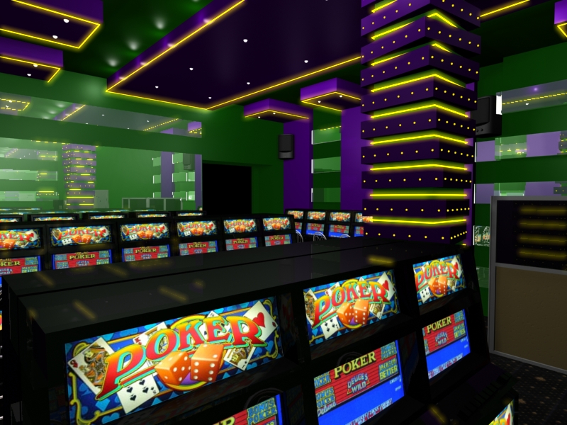 Интерьер зала игровых автоматов