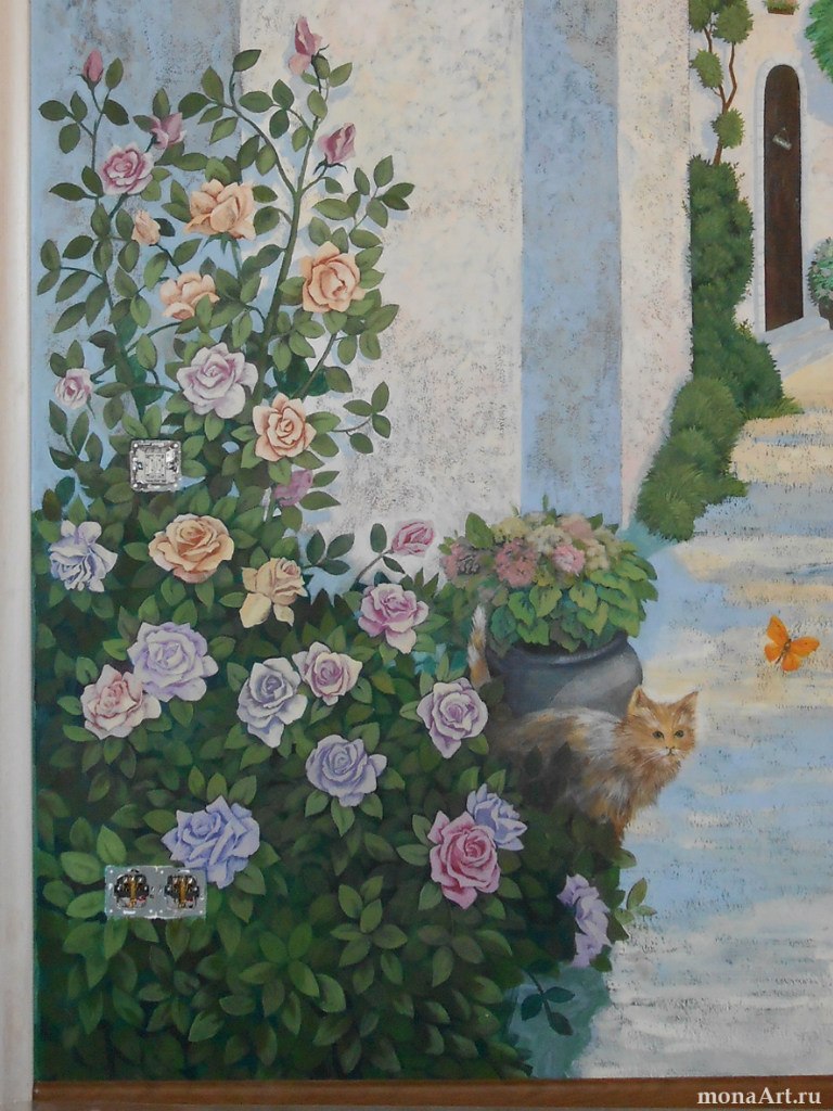 Роспись стен в детской "Райский сад"