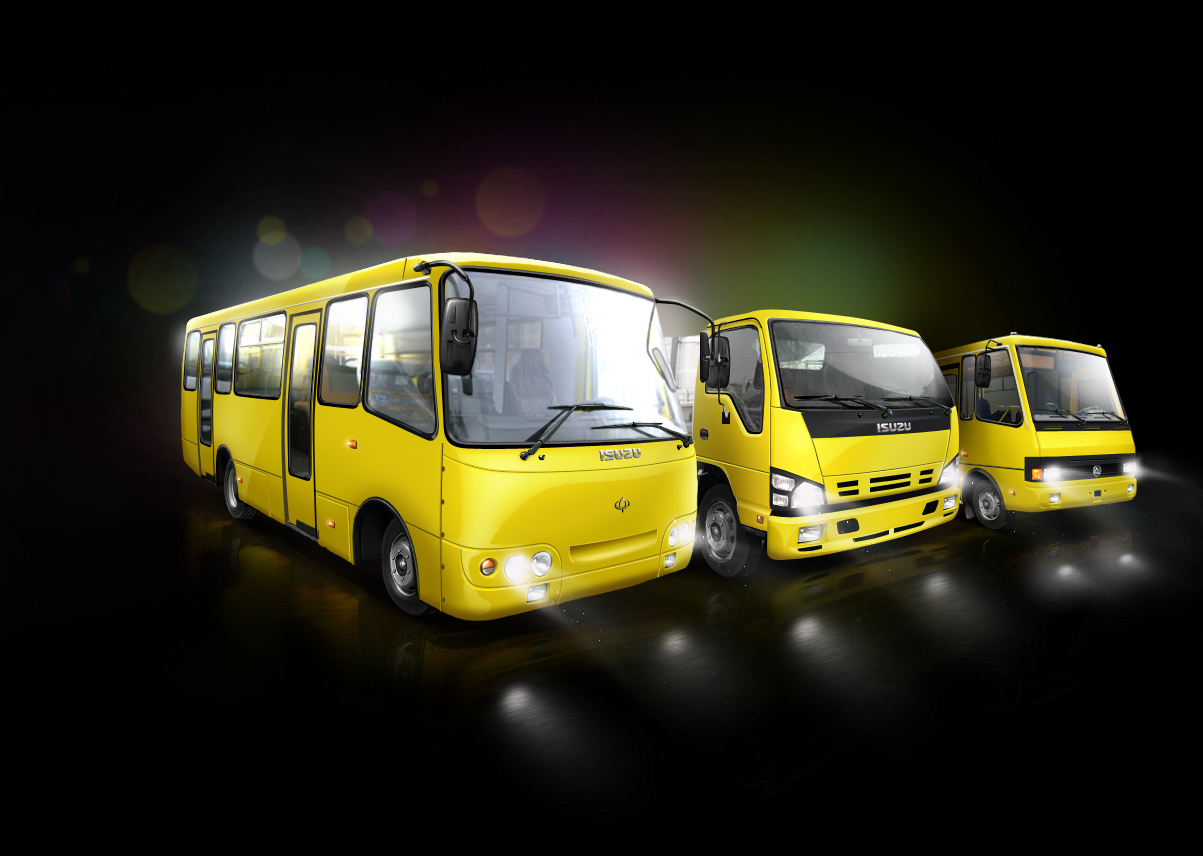 Отрисовка автобусов и грузовика