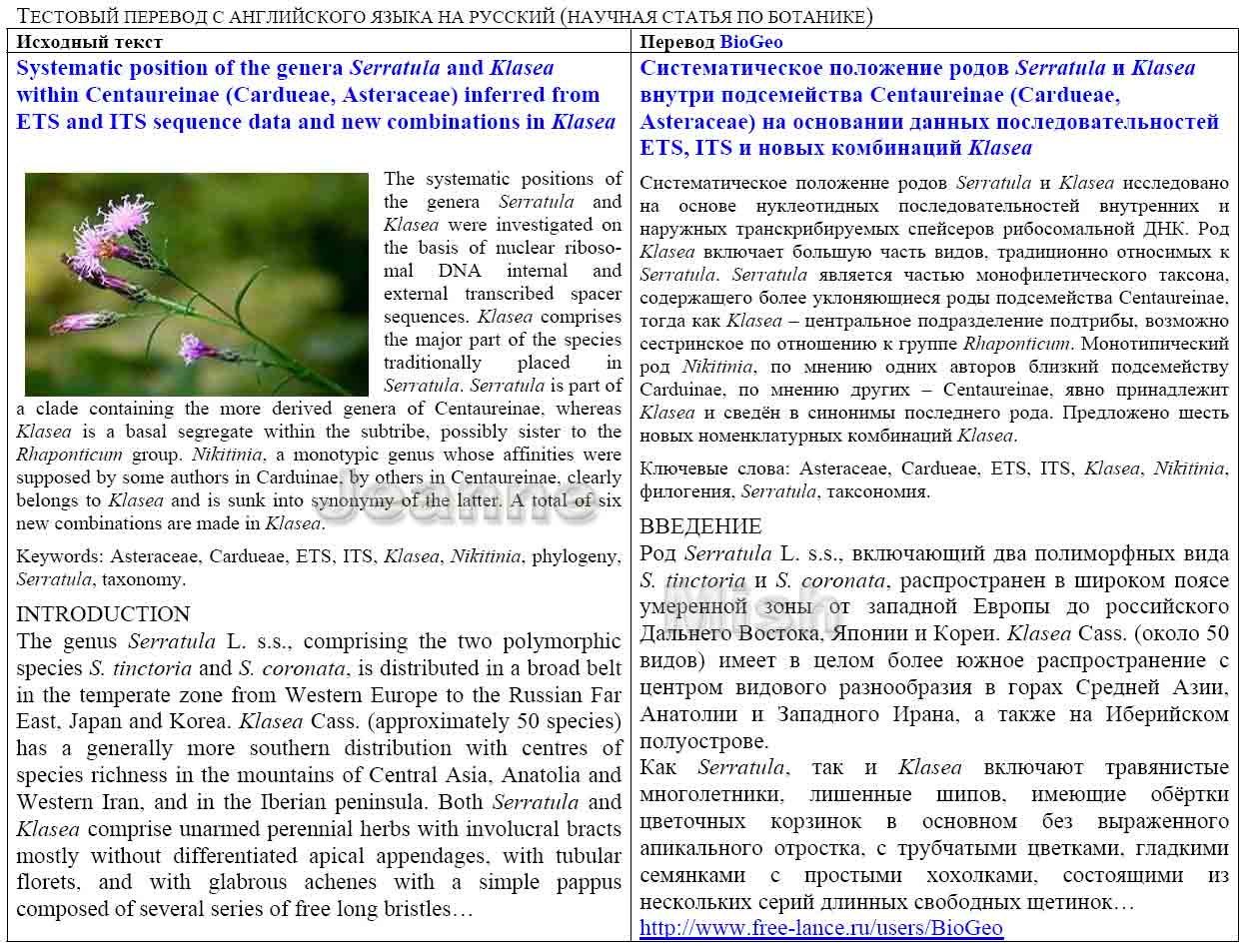 En-Ru_Ботаника, фрагмент научной статьи  (англ.-рус.)
