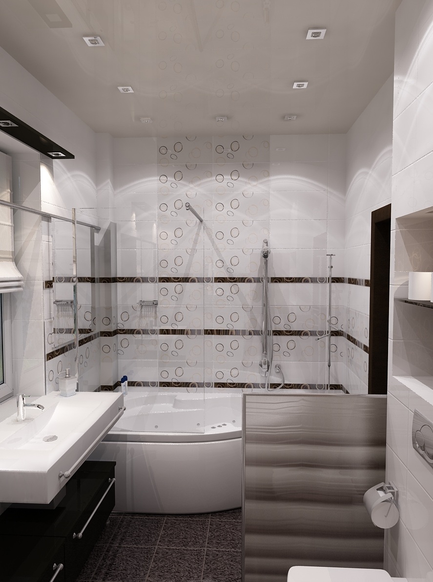 Дизайн двухуровневой квартиры(ванная)