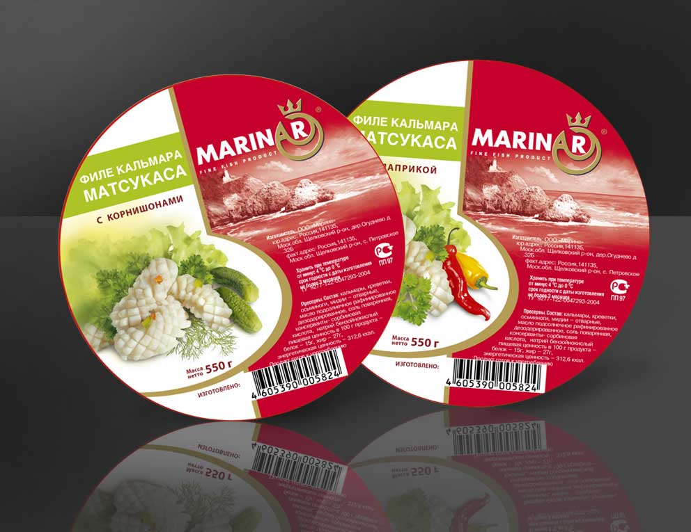 Расширение линейки упаковки из серии: упаковка пресерв. "MARINAR&