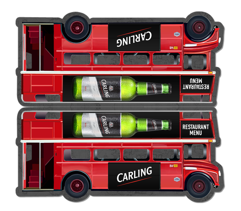 разработка обложки меню ресторана для англ. пива Carling