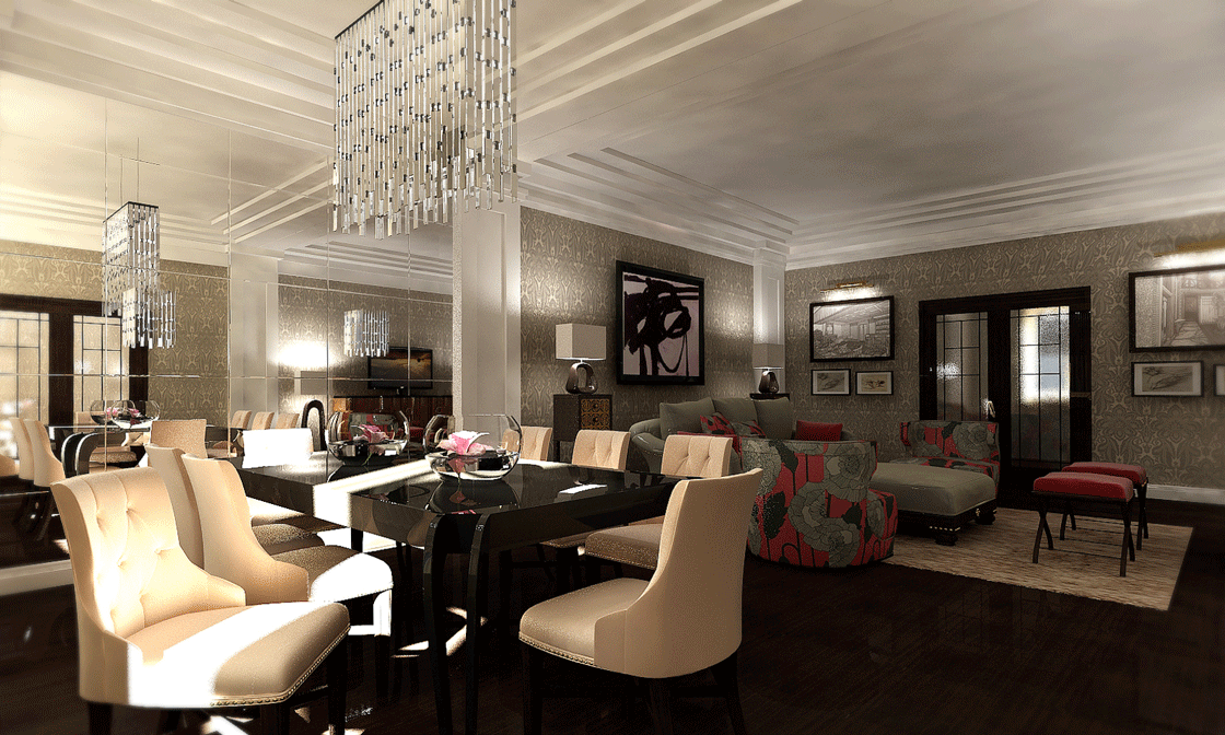 Гостиная в стиле Арт-деко. Вид3.