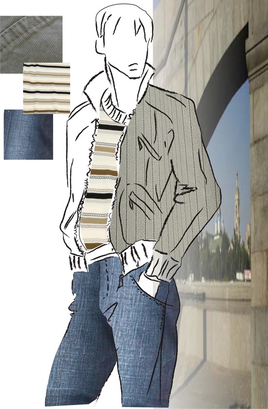 Имиджевый плакат для коллекции мужской одежды Vis-a-Vis