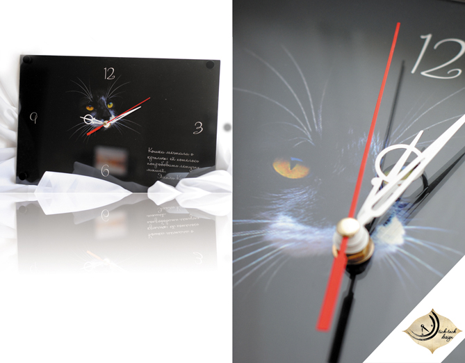 Дизайнерские настенные часы "Black cat"