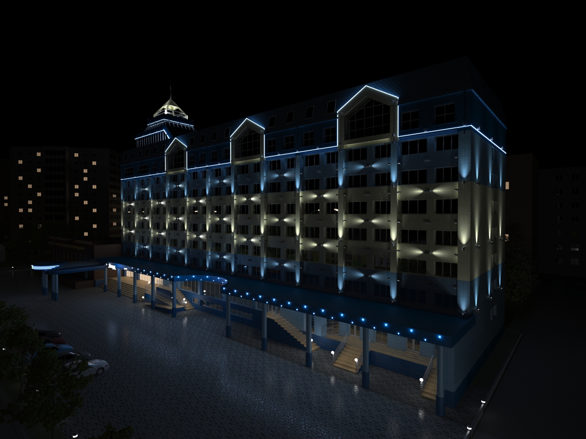 Гостиница "Липецк" (подсветка 1)