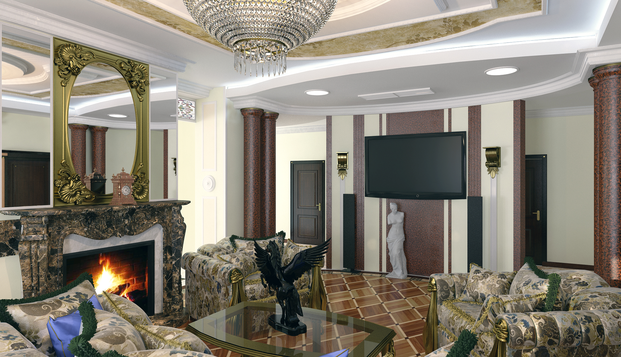 Виз. Комната в стиле "Ампир" кам.1