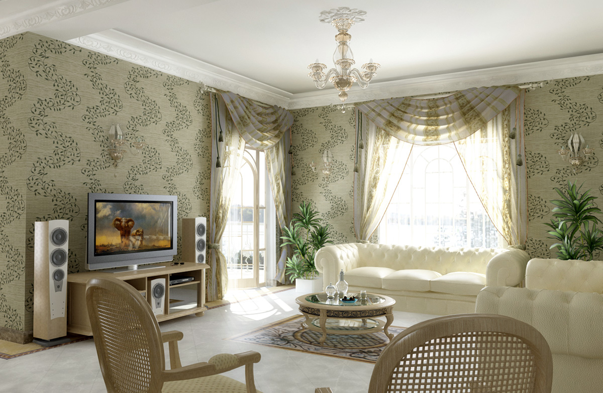 Дизайн и визуализация гостинной г.Сочи