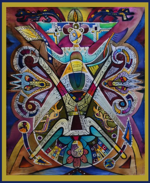 батик "мужчина и женщина" размер 90х70см