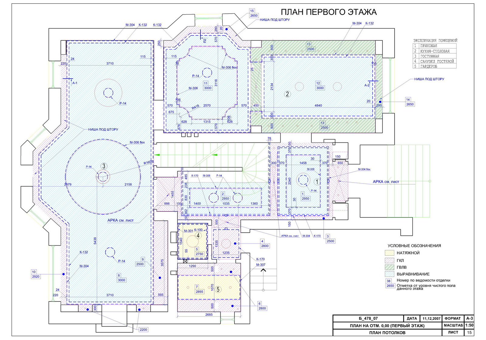 План потолка