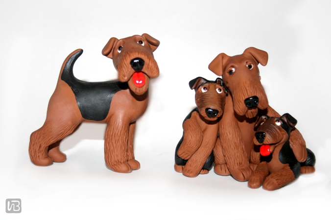 фигурка собаки "Семейство Эрдэлек".  Полимерная глина