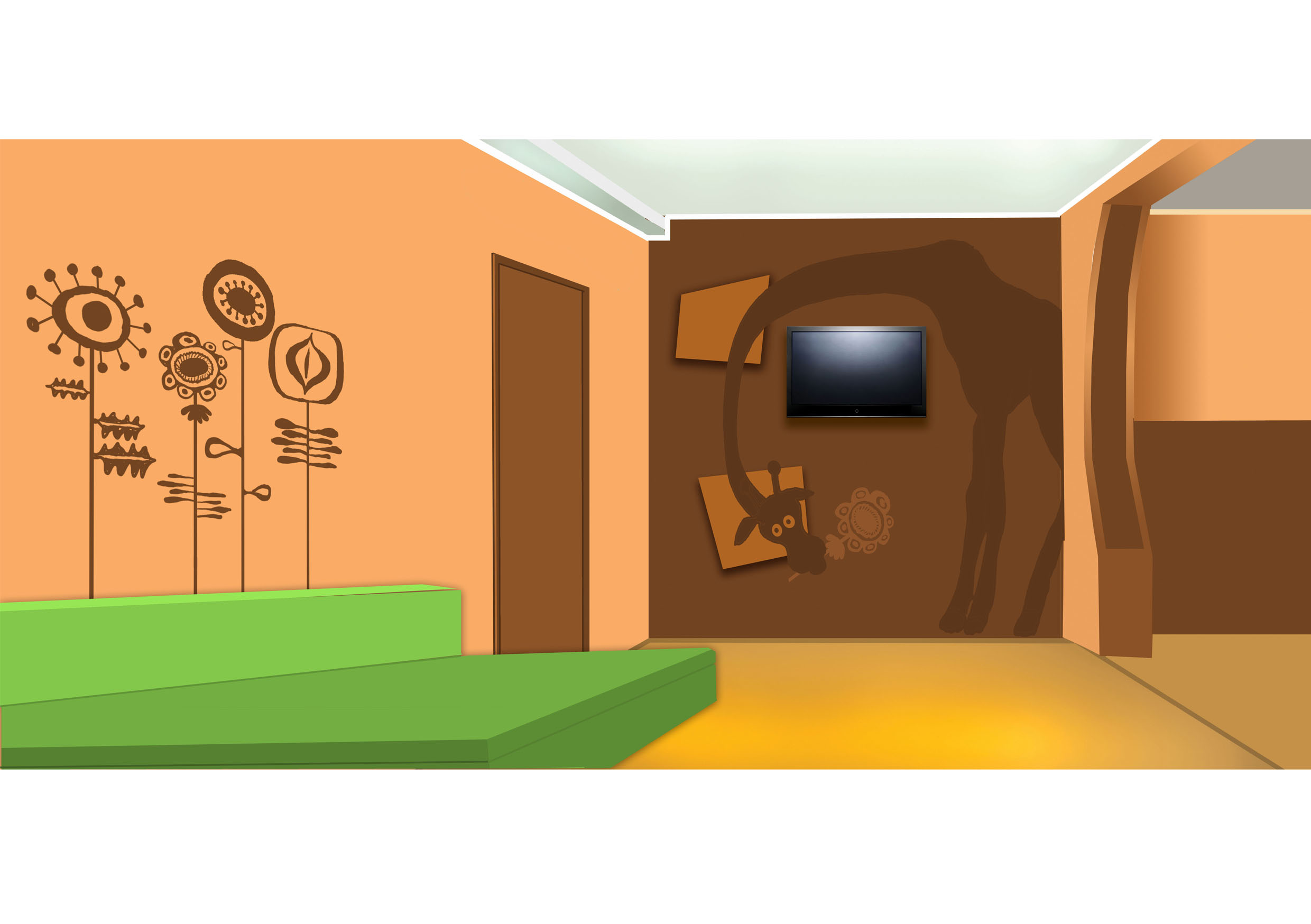 эскизный вариант по росписи интеръера