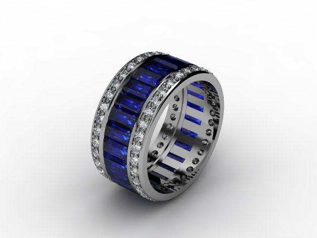 Кольцо с сапфирами и бриллиантами