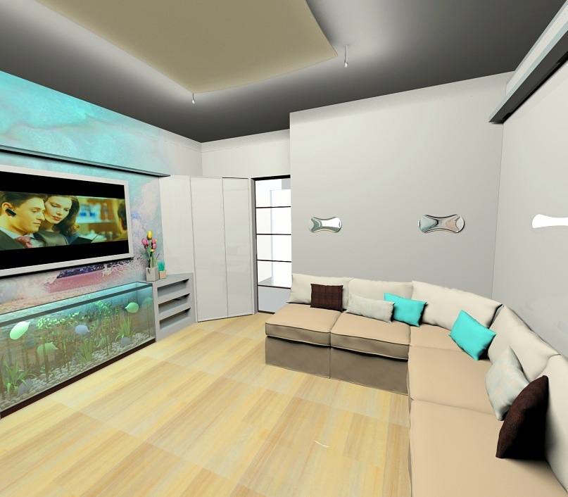 Дизайн проект квартиры. Гостиная.1.