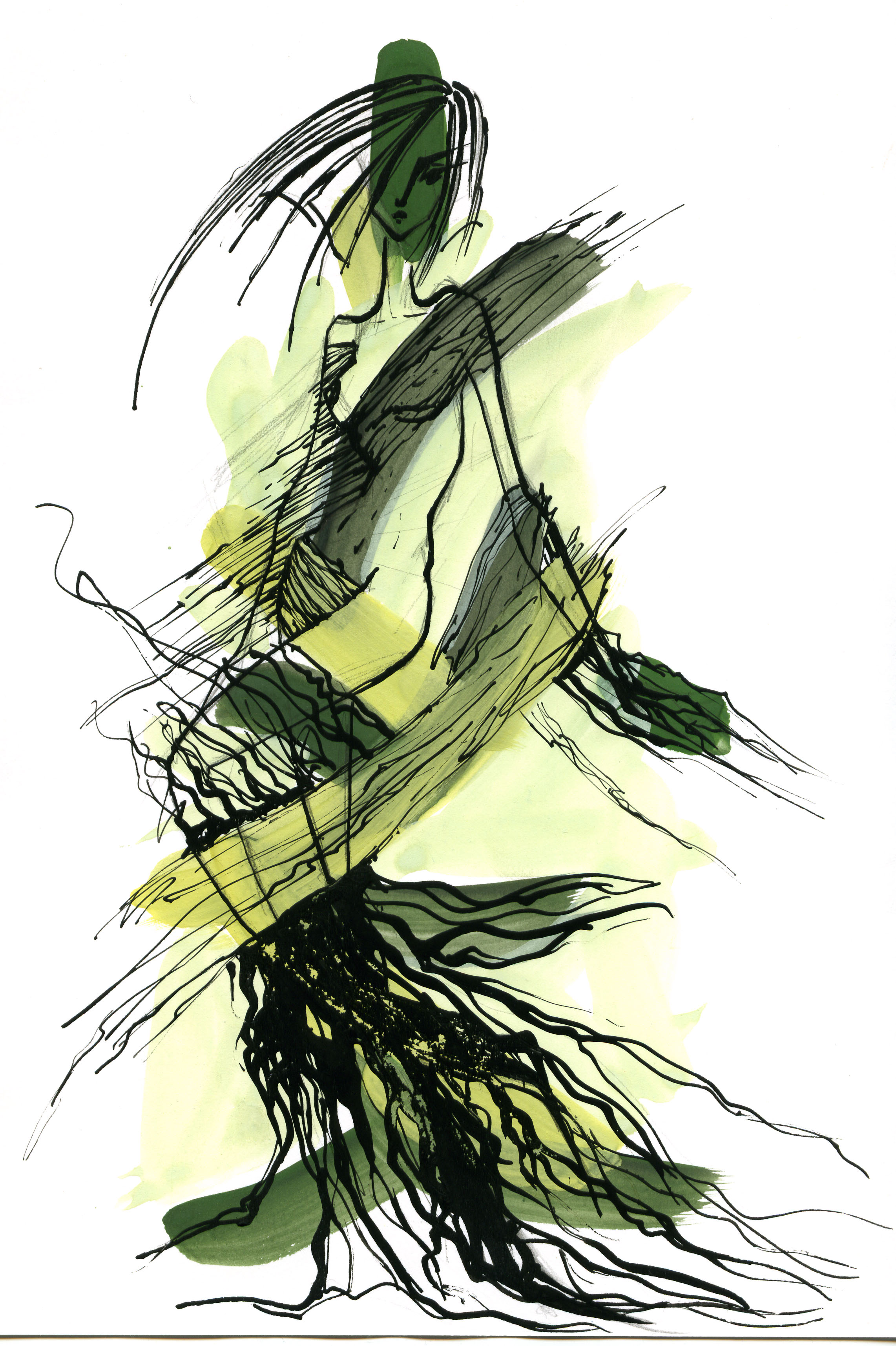 Рисунок, тушь, краска