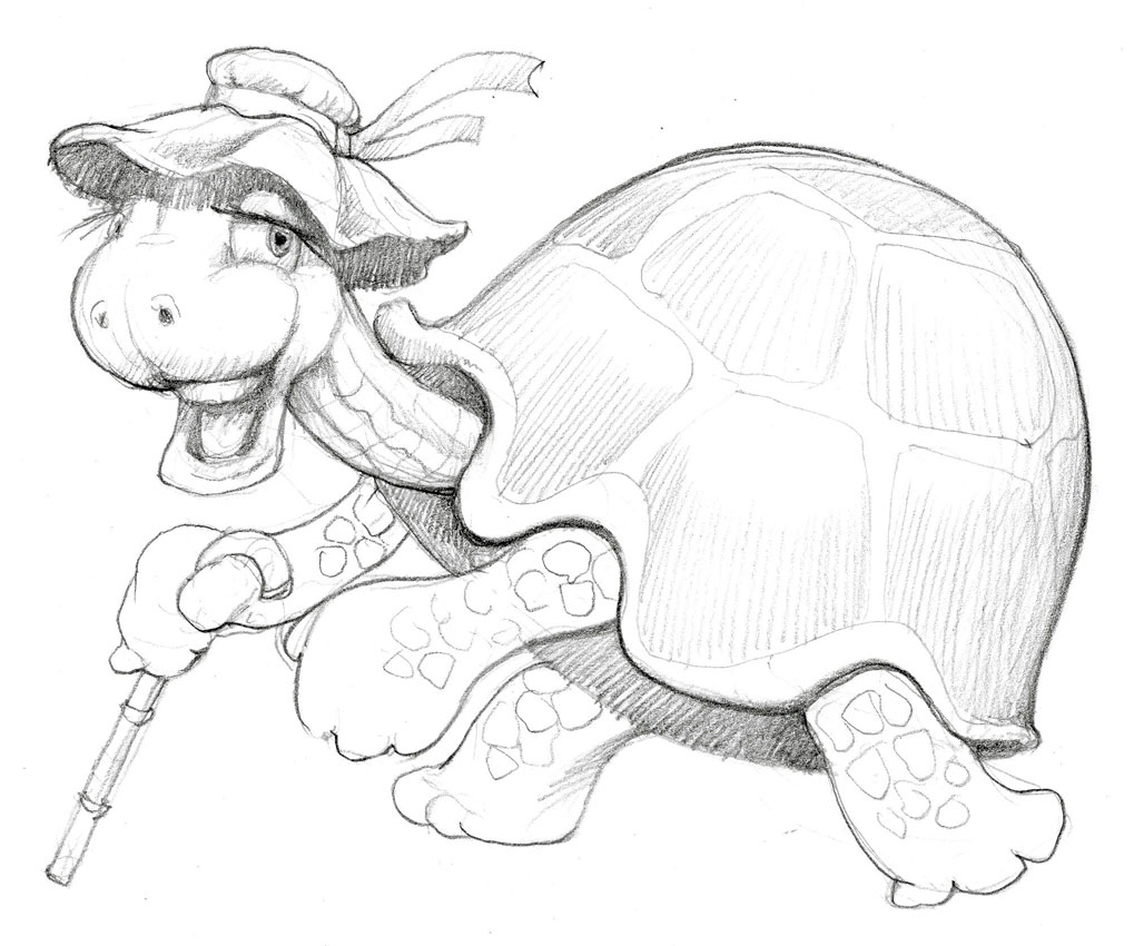 скетч персонажа для сказки "Черепаха"