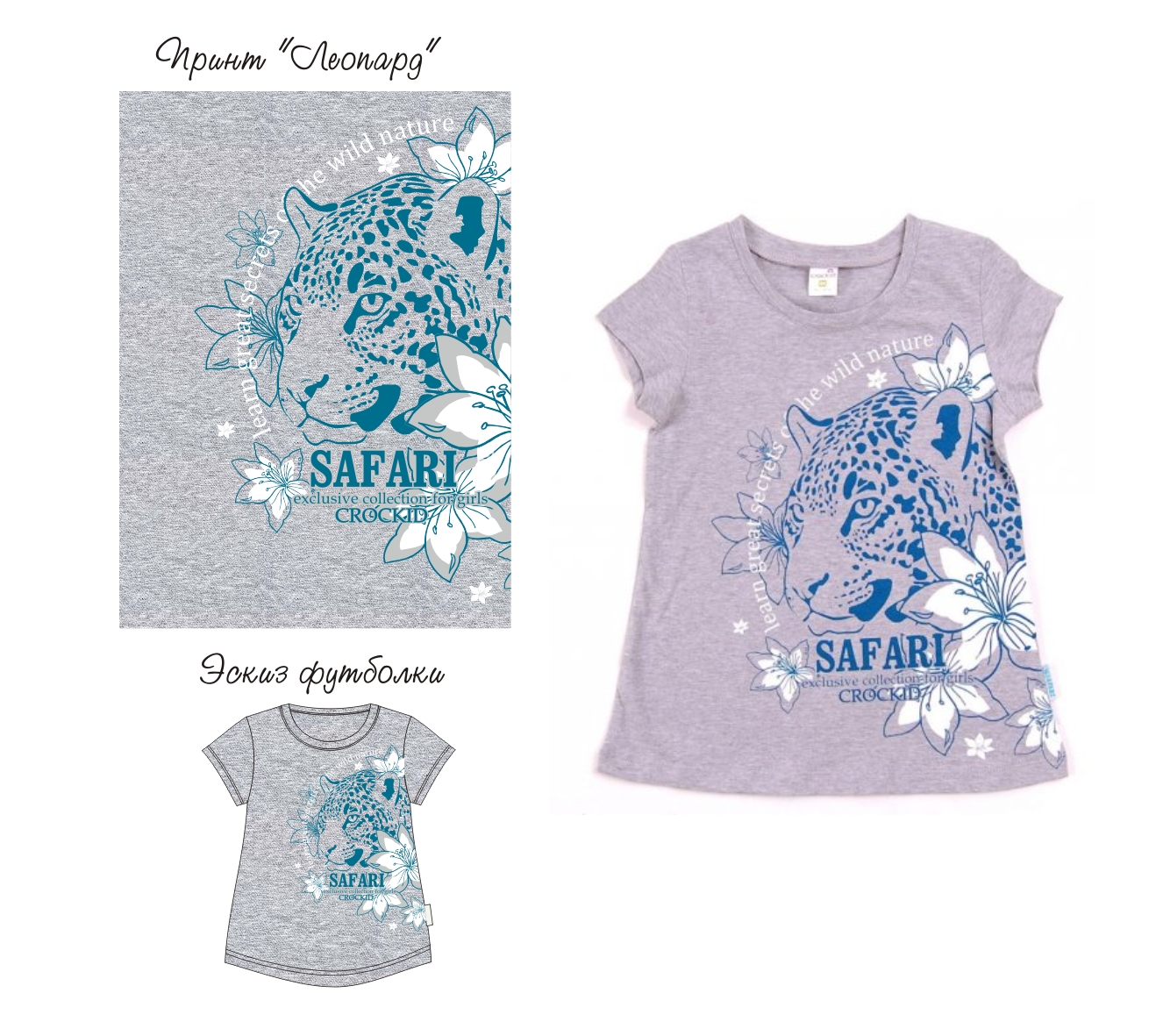 дизайн "Леопард" для детской футболки