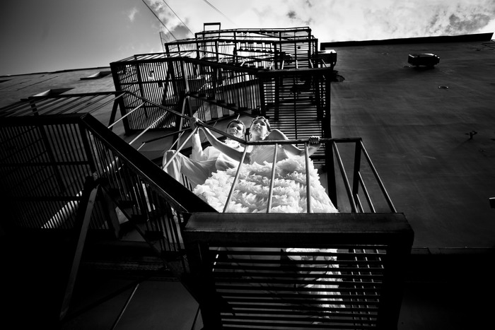 свадьба: лестница