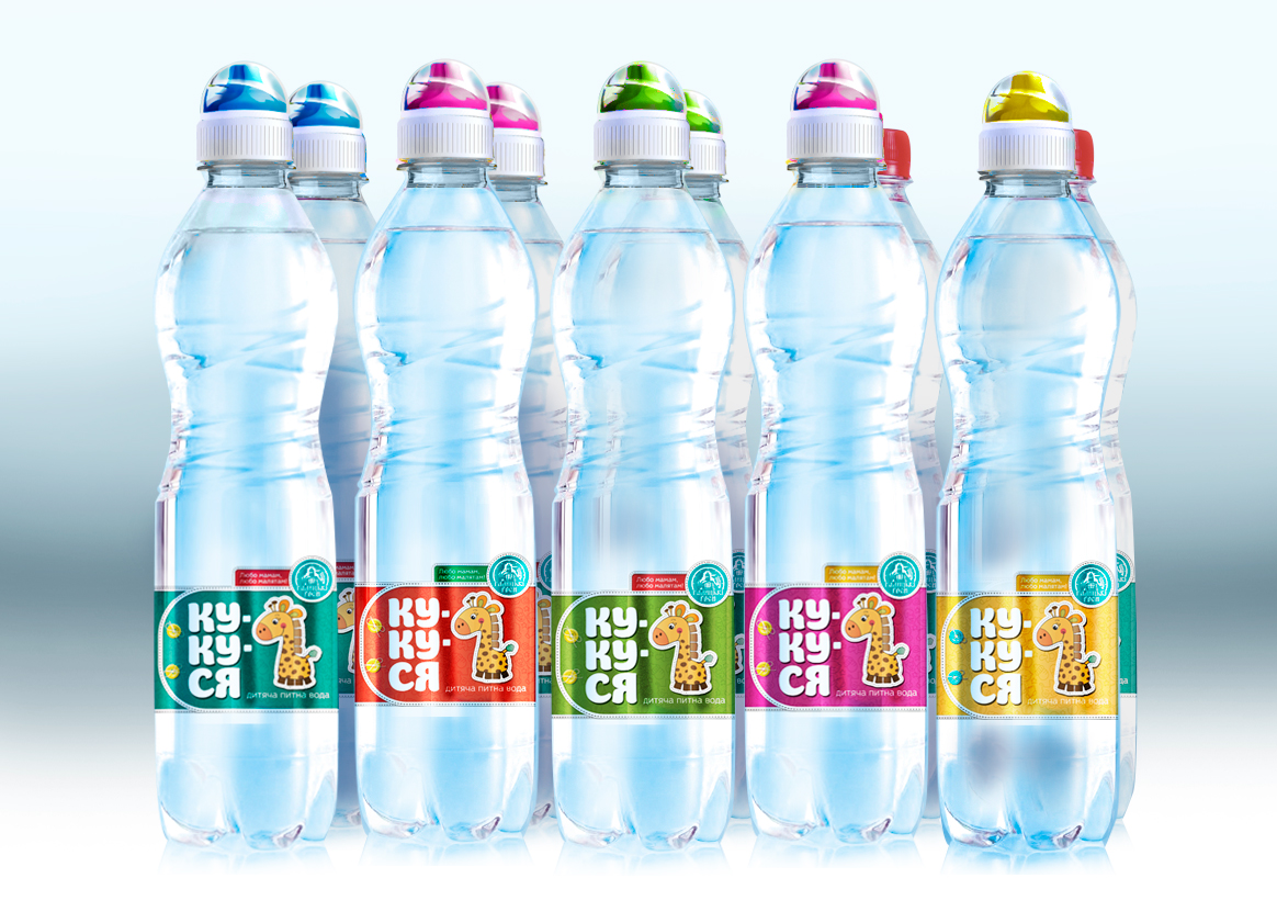 Этикетки для деткой воды "Кукуся"