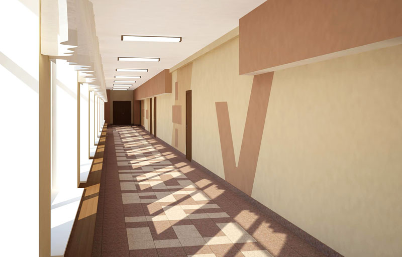 школьный коридор