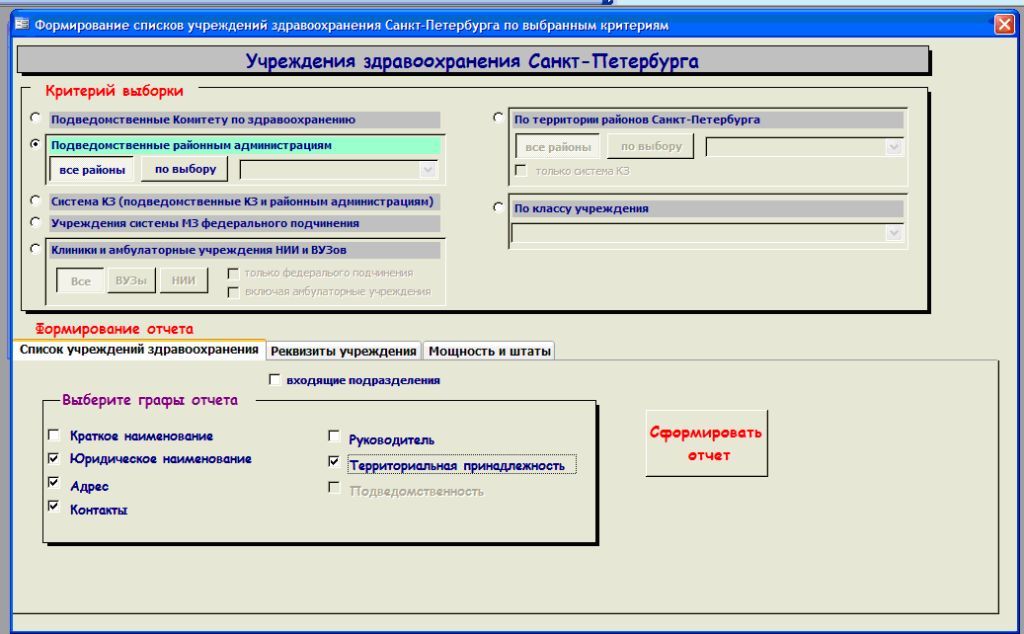 Справочник учреждений здравоохраннения