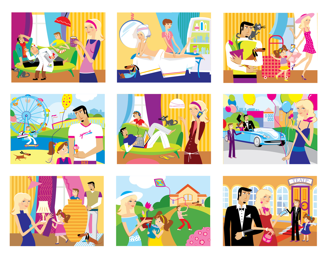 серия иллюстраций для справочника "Ваш Петербург"